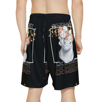 BLK MRKT Flower Face Black Shorts