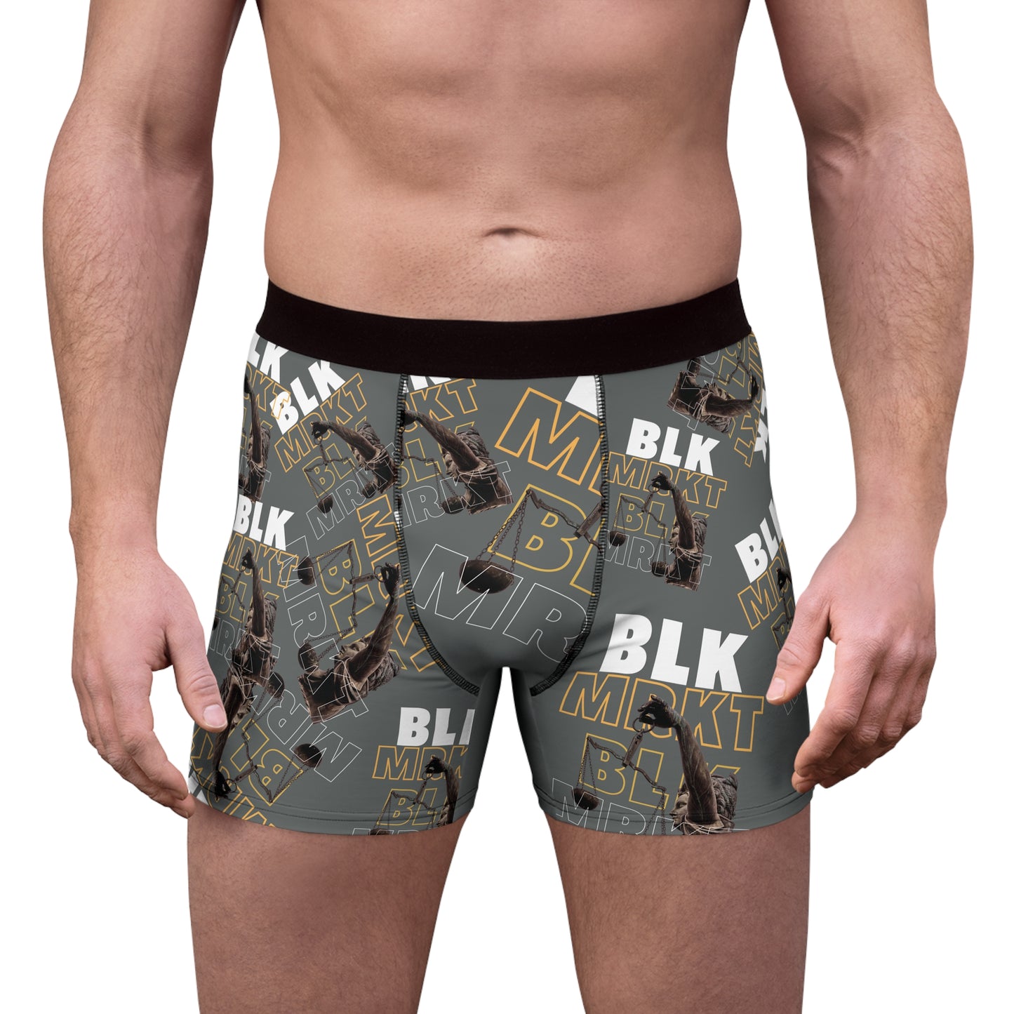 BLK MRKT Greek Scales Gray Boxer Briefs