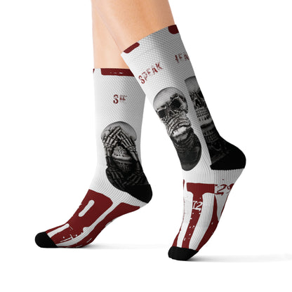 BLK MRKT  See No Evil Blanco Socks