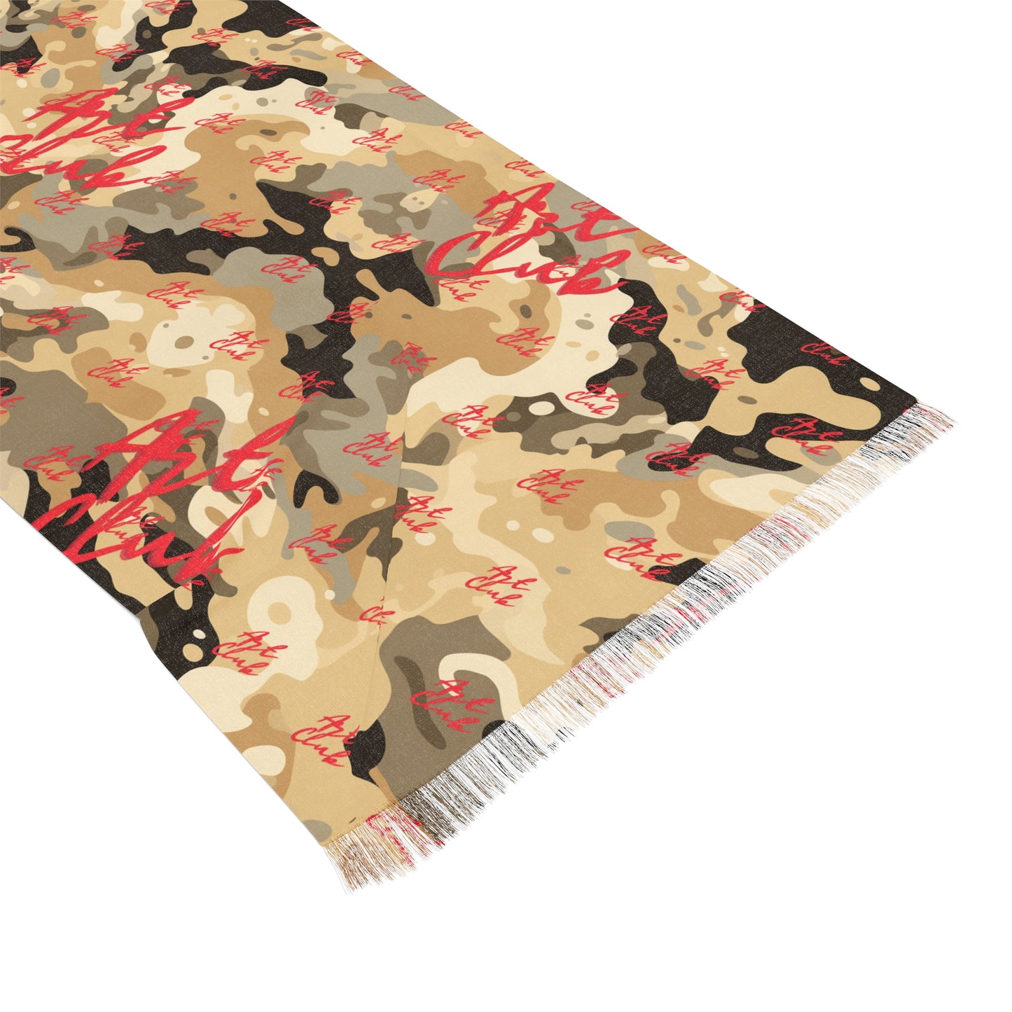 Art Club Desert Camo Red Monogram Oversized Scarf