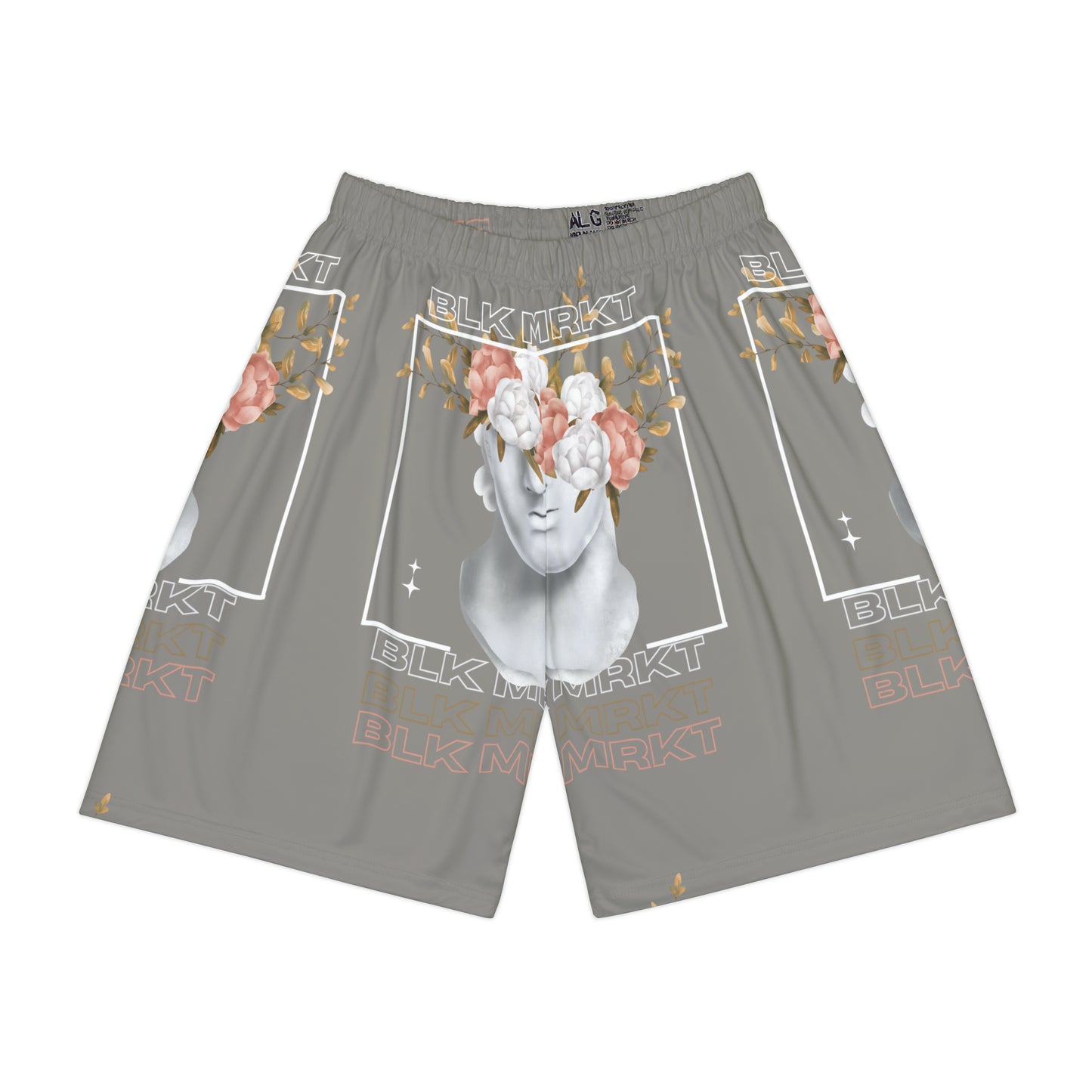 BLK MRKT Flower Face Gray Shorts