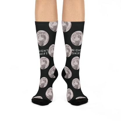 Night Shift Full Moon Monogram Socks