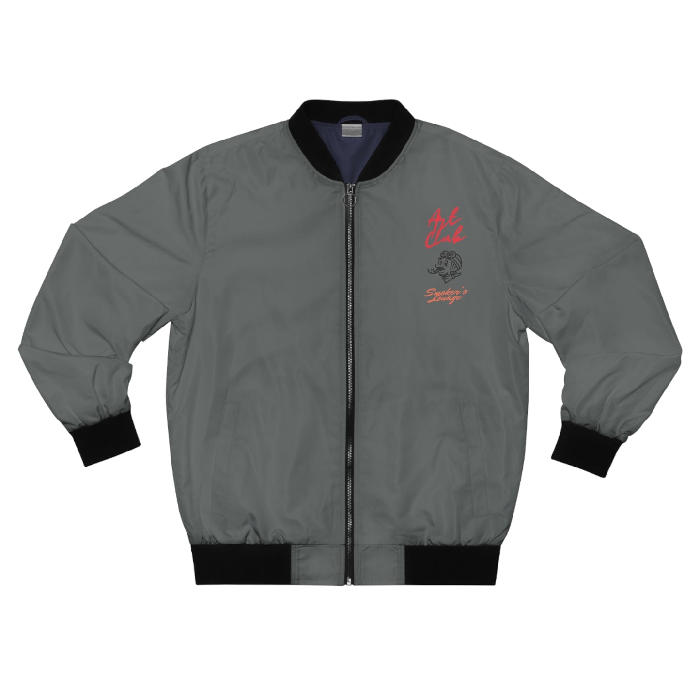 Art Club Smoker's Lounge Gray Bomber Jacket