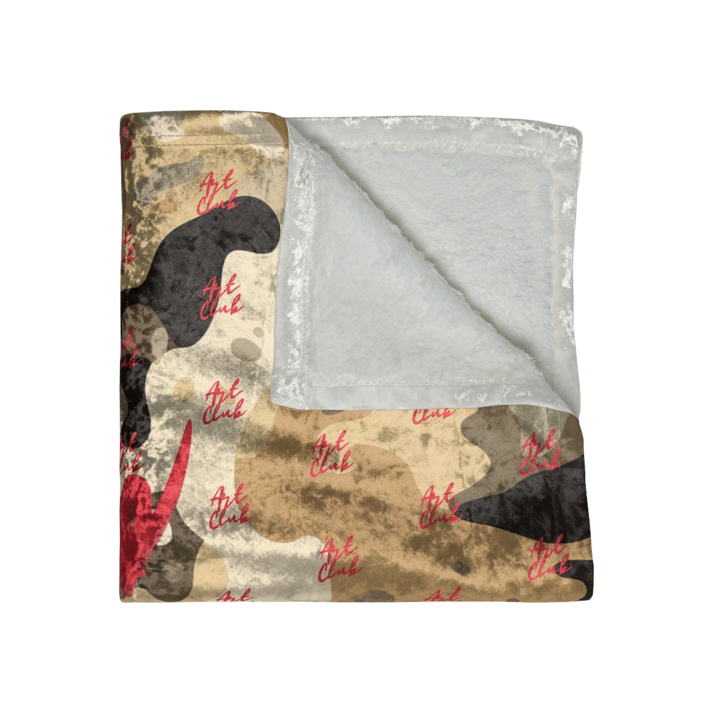 Art Club Desert Camo Red Monogram Blanket