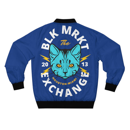 BLK MRKT Thunder Kat Blue Bomber Jacket