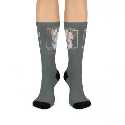 BLK MRKT Flower Face Gray Socks