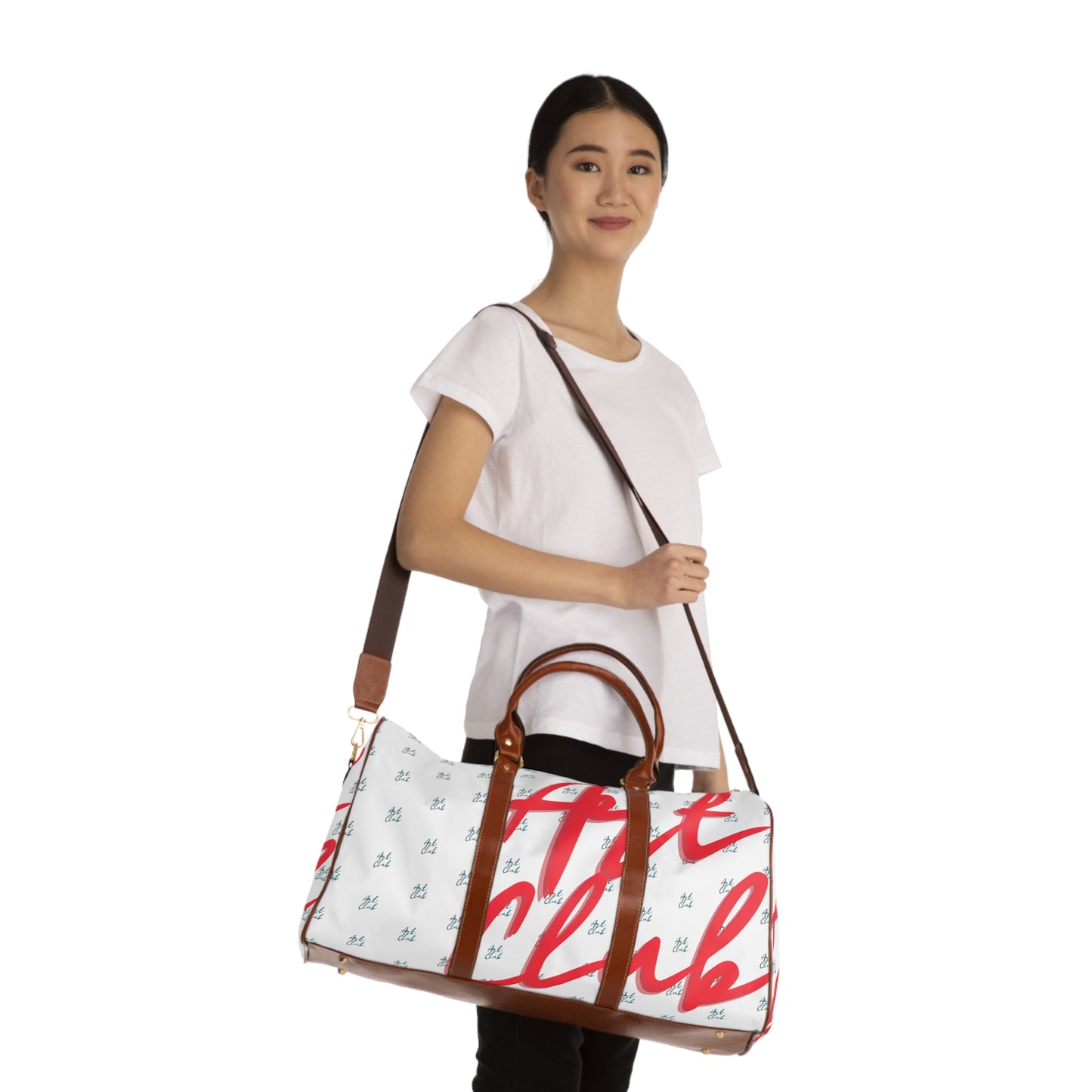 Art Club Monogram White Waterproof Travel Bag