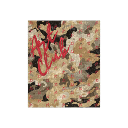 Art Club Desert Camo Red Monogram Blanket