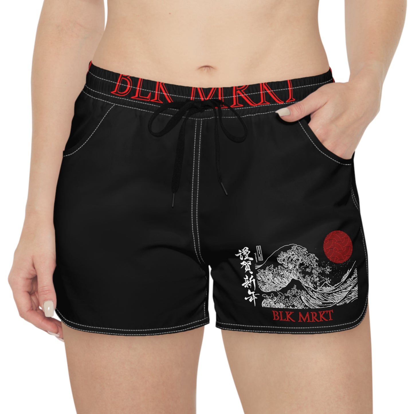 BLK MRKT Red Moon Sea Women's Casual Shorts