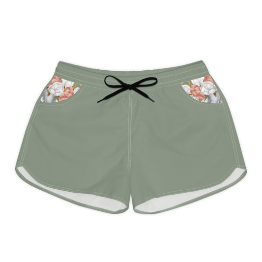 BLK MRKT Flower Face Sage Women's Casual Shorts