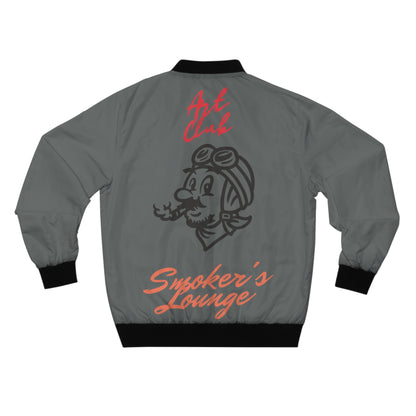 Art Club Smoker's Lounge Gray Bomber Jacket