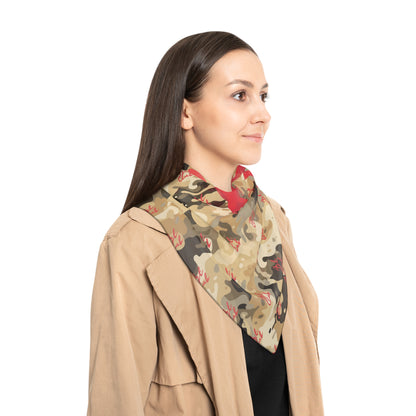 Art Club Desert Camo Red Monogram Scarf