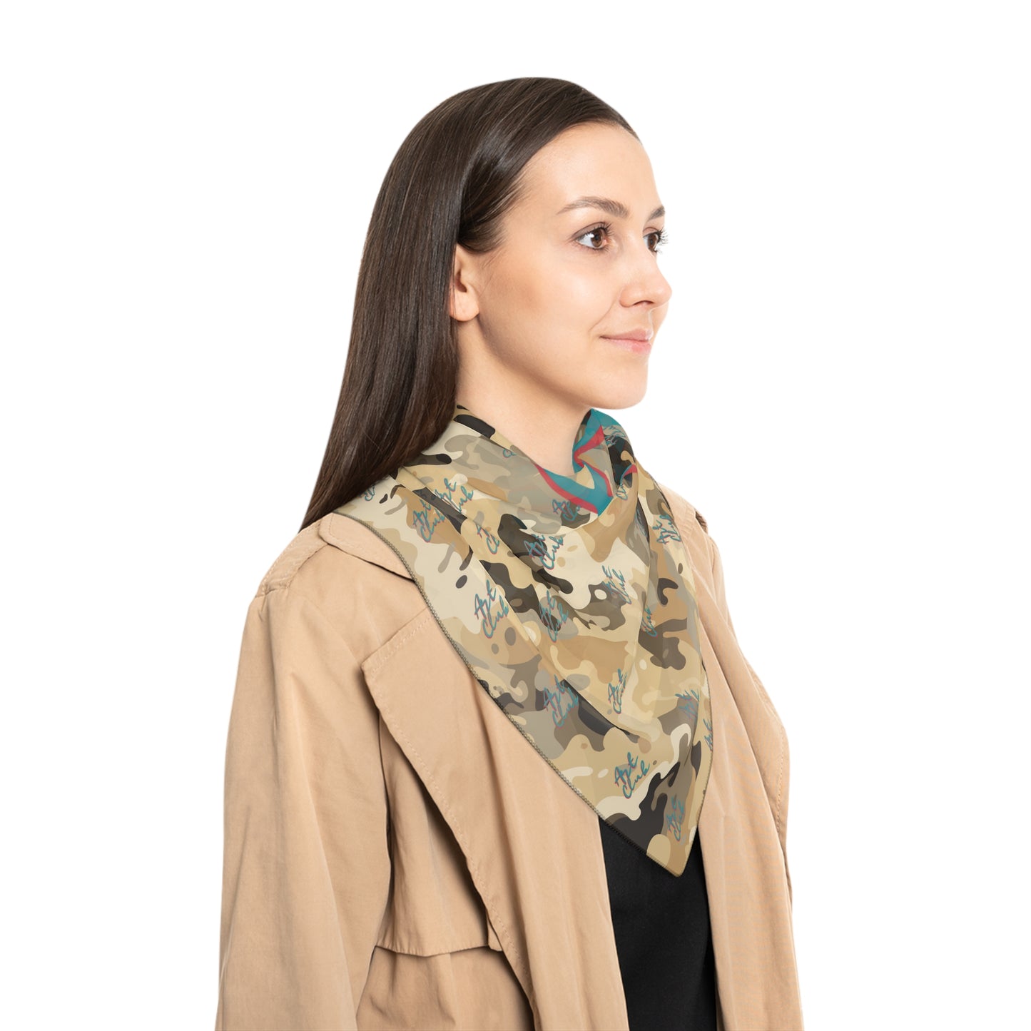 Art Club Desert Camo Teal Monogram Scarf