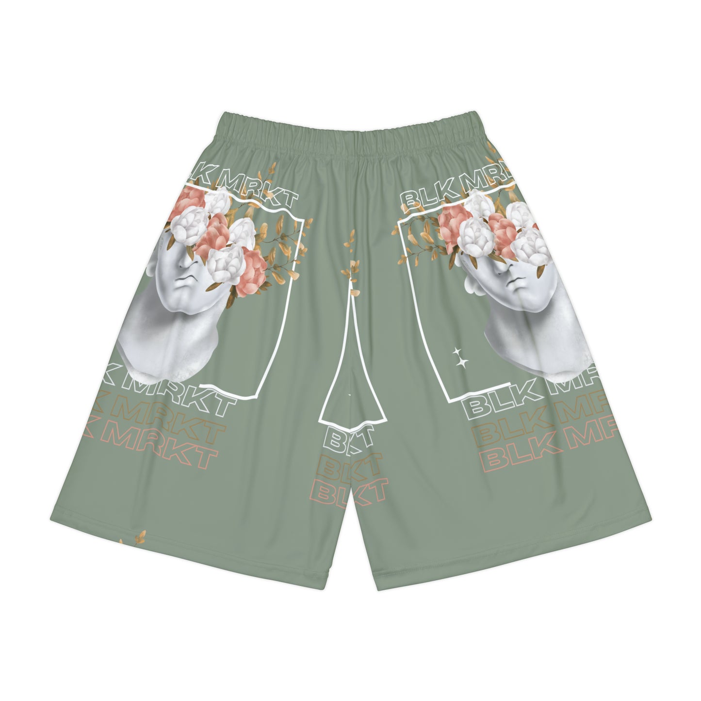 BLK MRKT Flower Face Sage Shorts