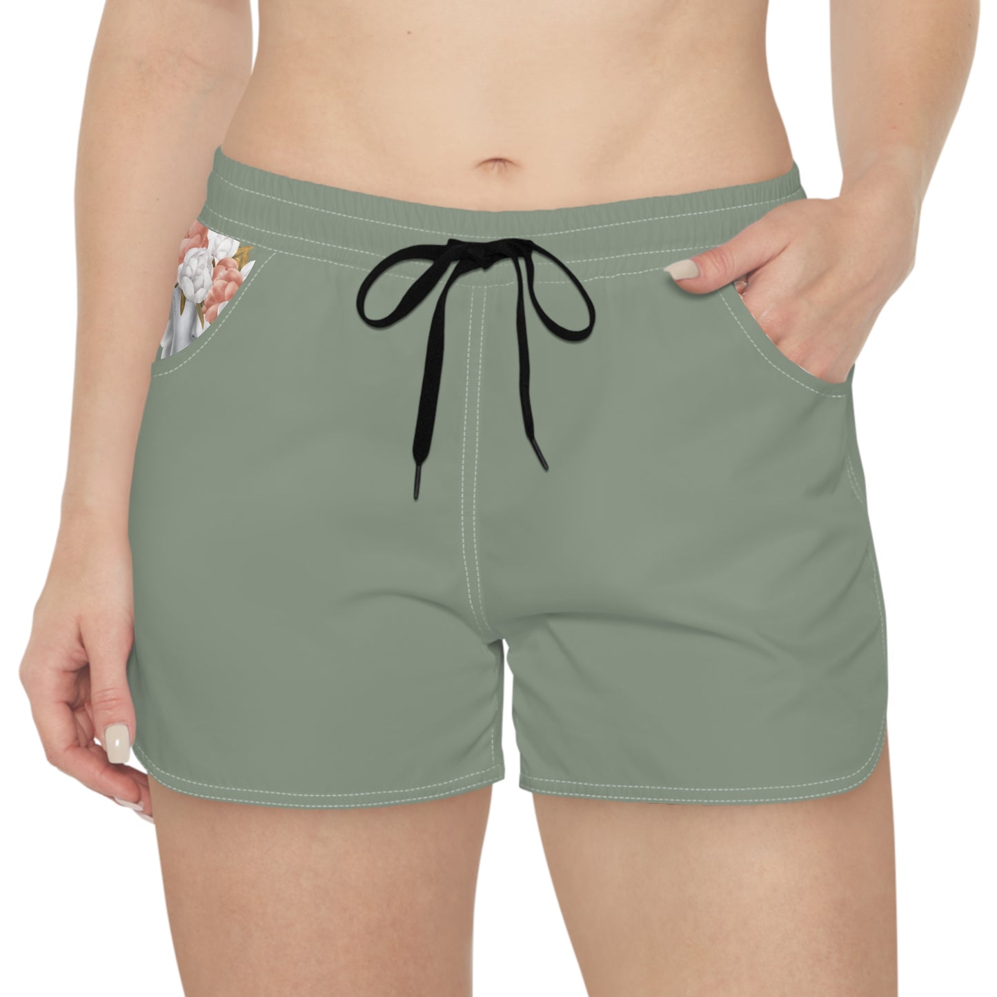 BLK MRKT Flower Face Sage Women's Casual Shorts