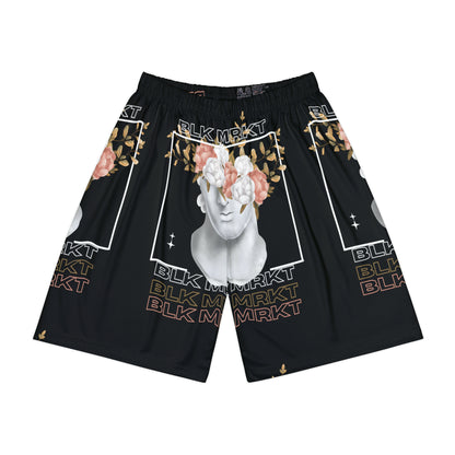 BLK MRKT Flower Face Black Shorts