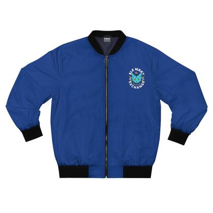 BLK MRKT Thunder Kat Blue Bomber Jacket