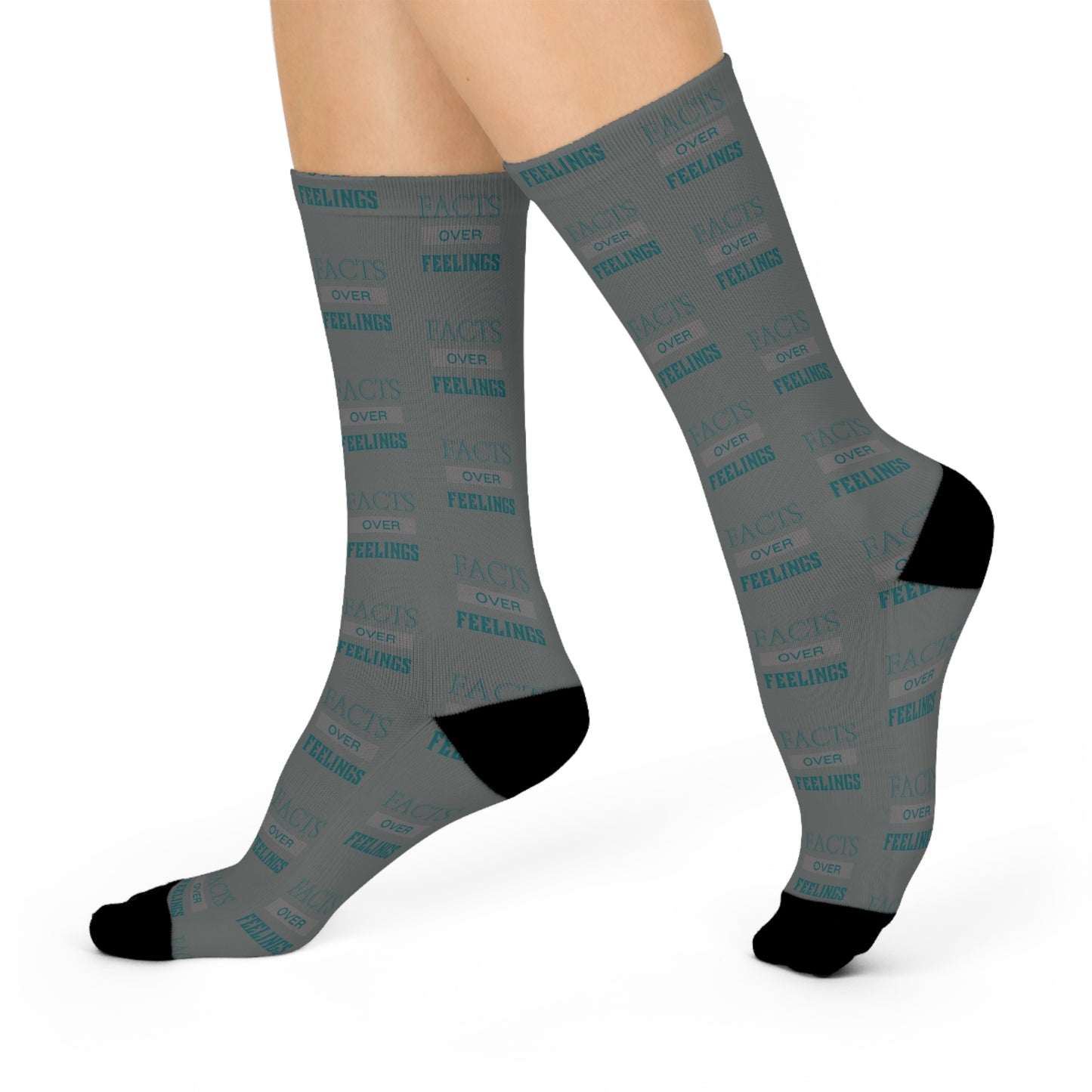 BLK MRKT Facts Over Feelings Gray Socks