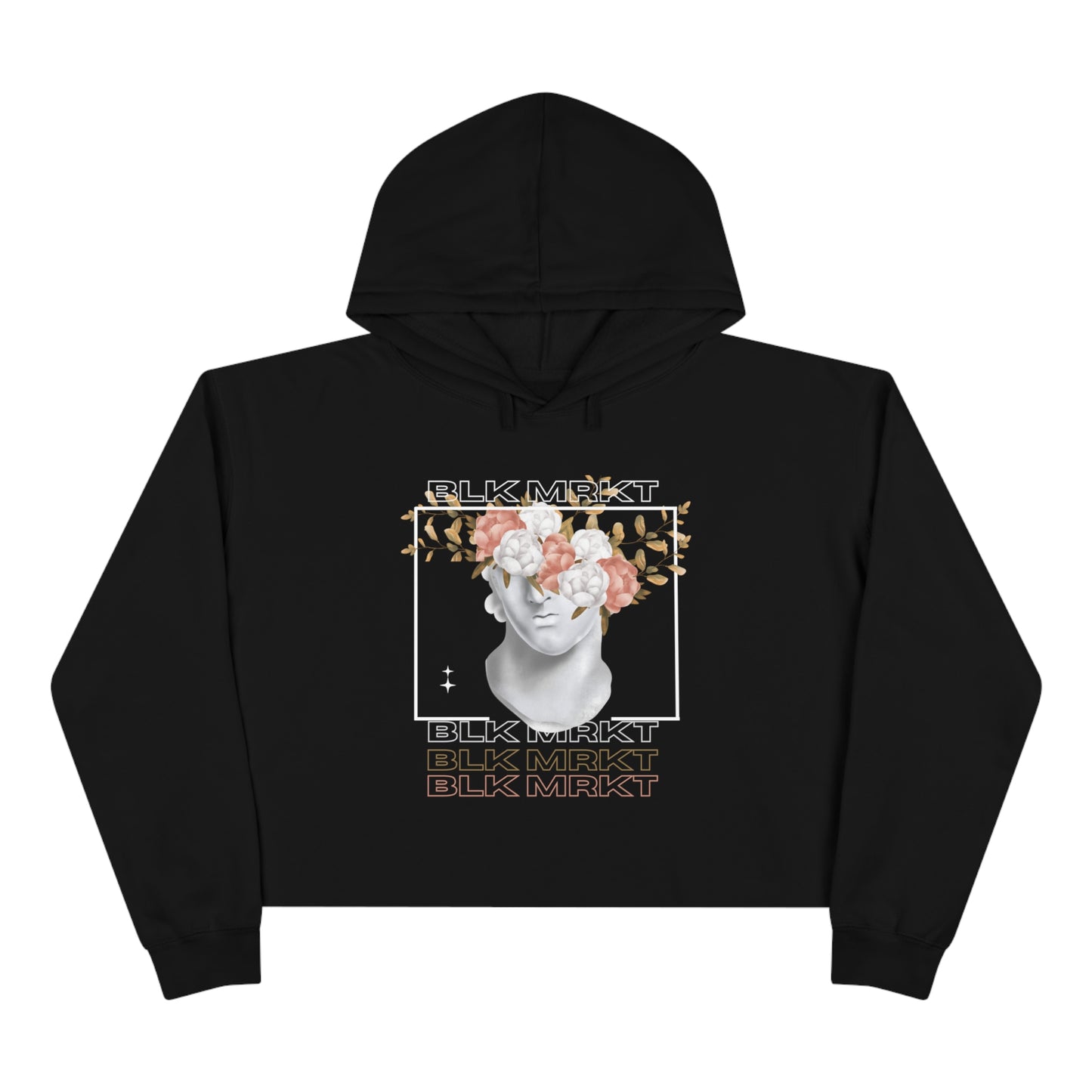 BLK MRKT Flower Face Crop Hoodie