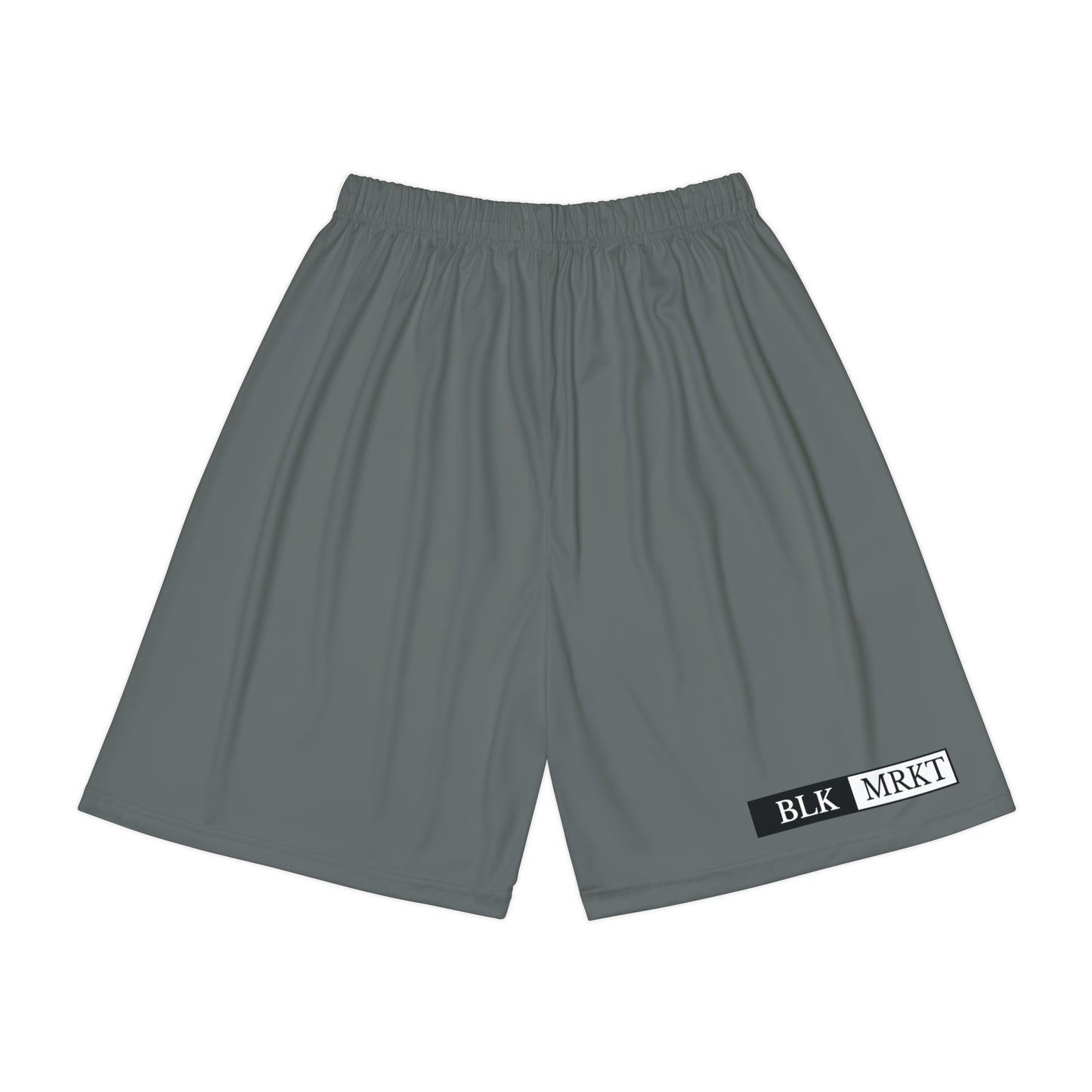 BLK MRKT Rose Gray Pink and White Logo Shorts