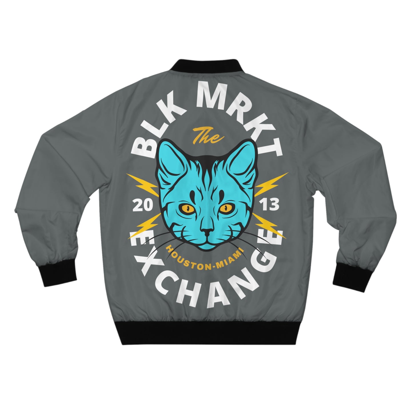 BLK MRKT Thunder Kat Gray Bomber Jacket