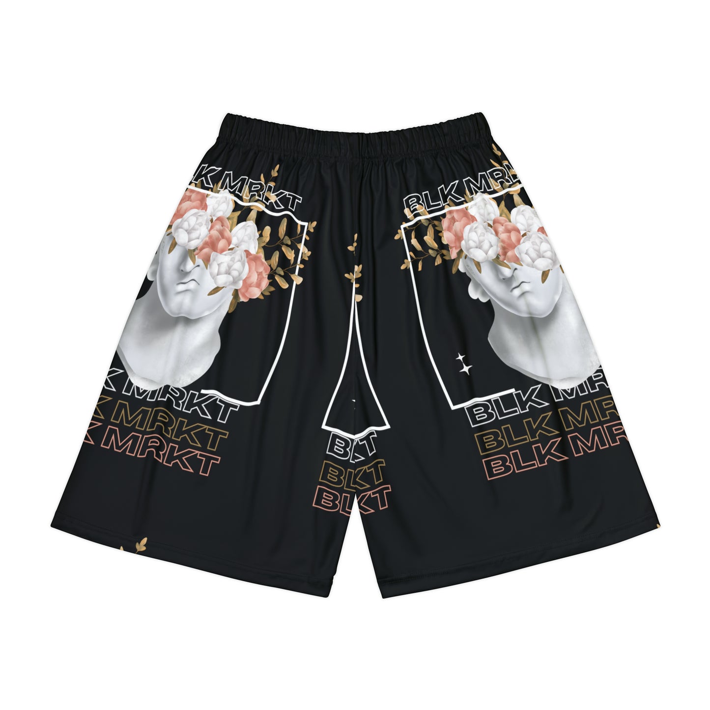 BLK MRKT Flower Face Black Shorts