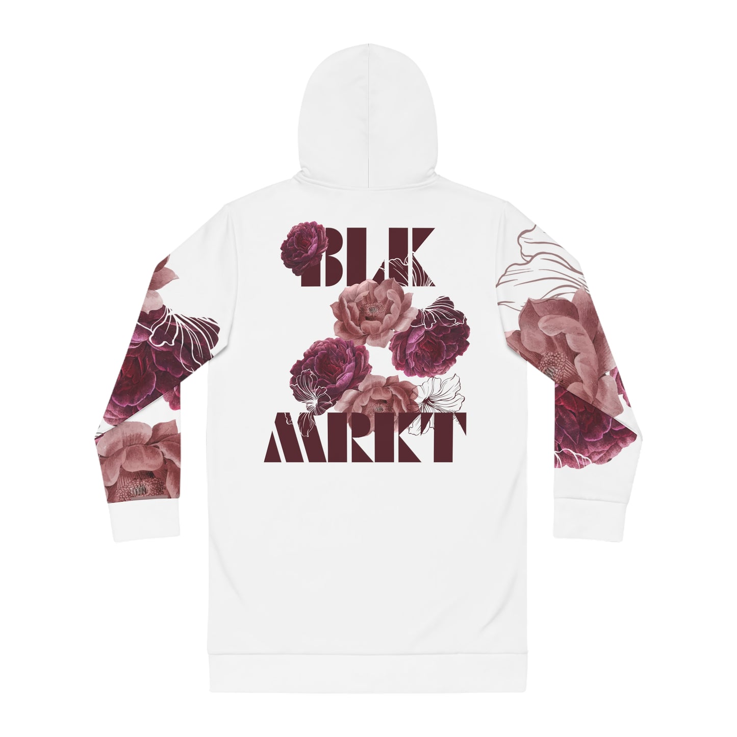 BLK MRKT Rose White Women's Hoodie Dress