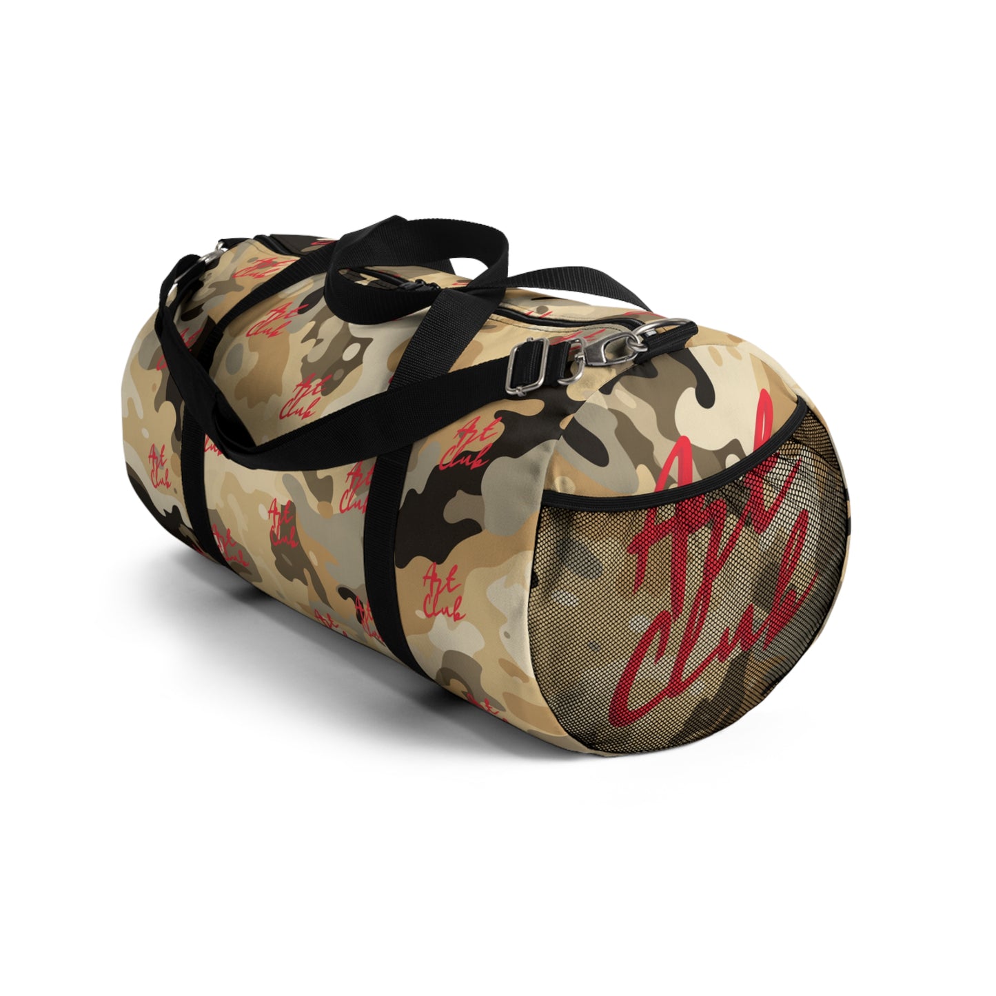 Art Club Desert Camo Red Logo Monogram Duffel Bag