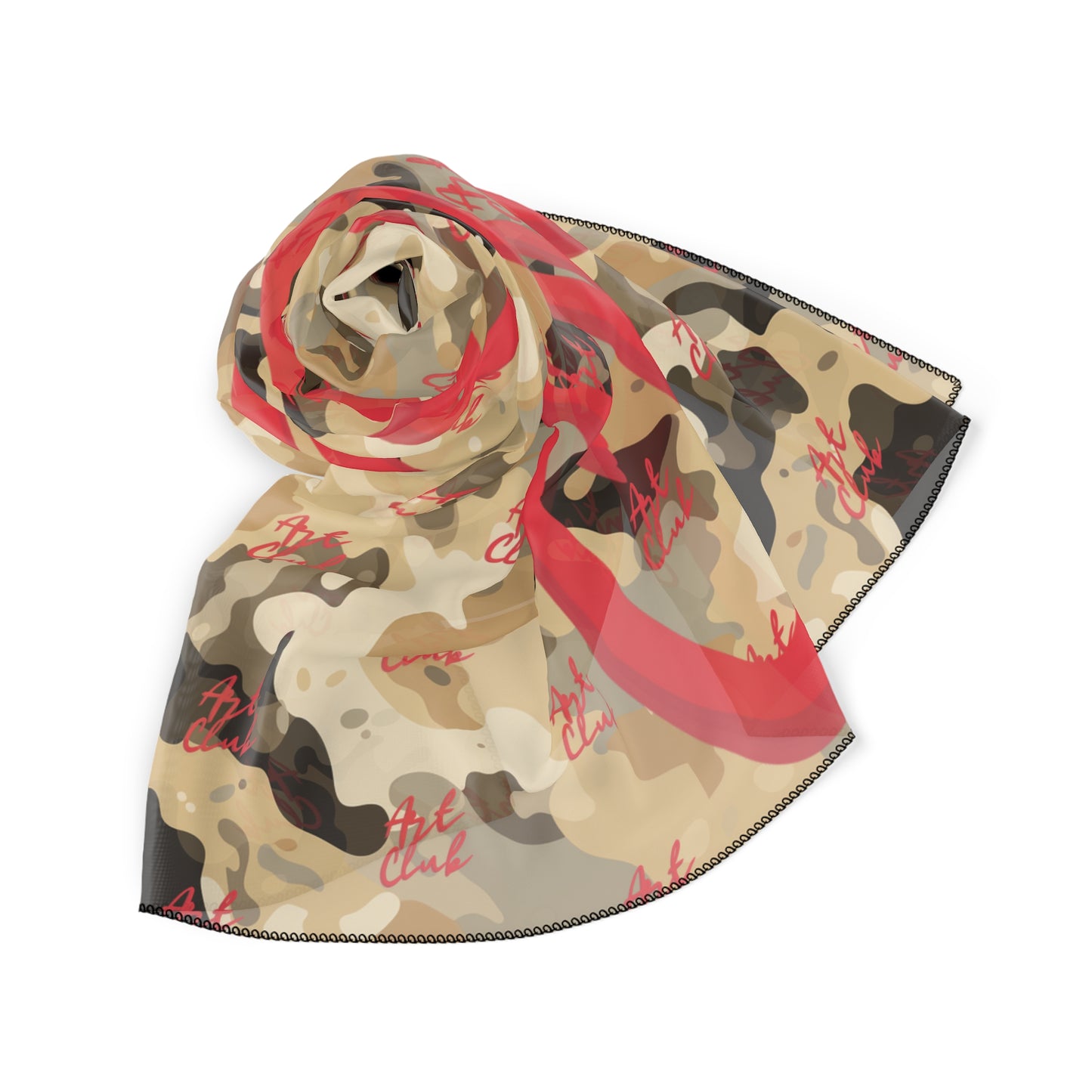 Art Club Desert Camo Red Monogram Scarf