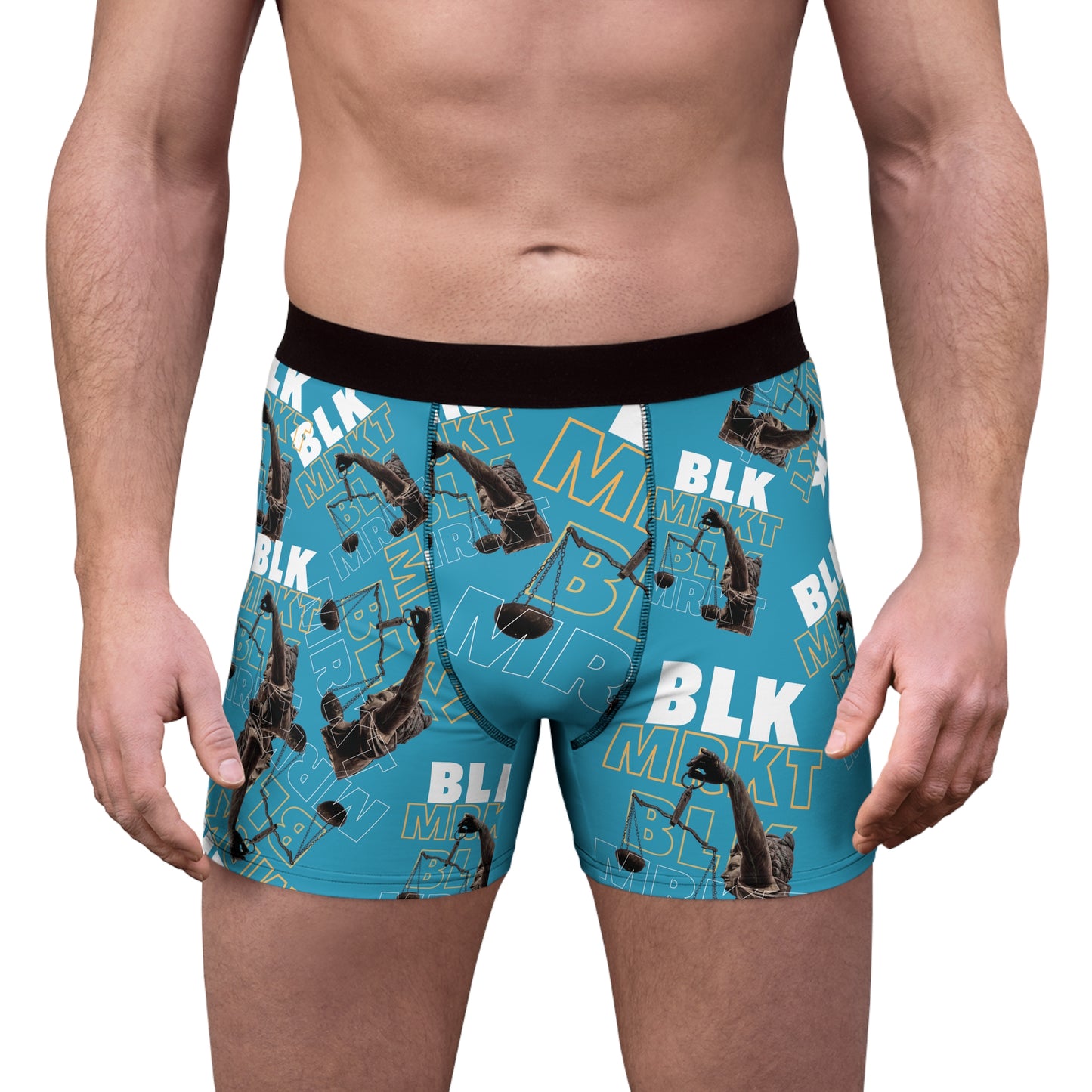 BLK MRKT Greek Scales Turquoise Boxer Briefs