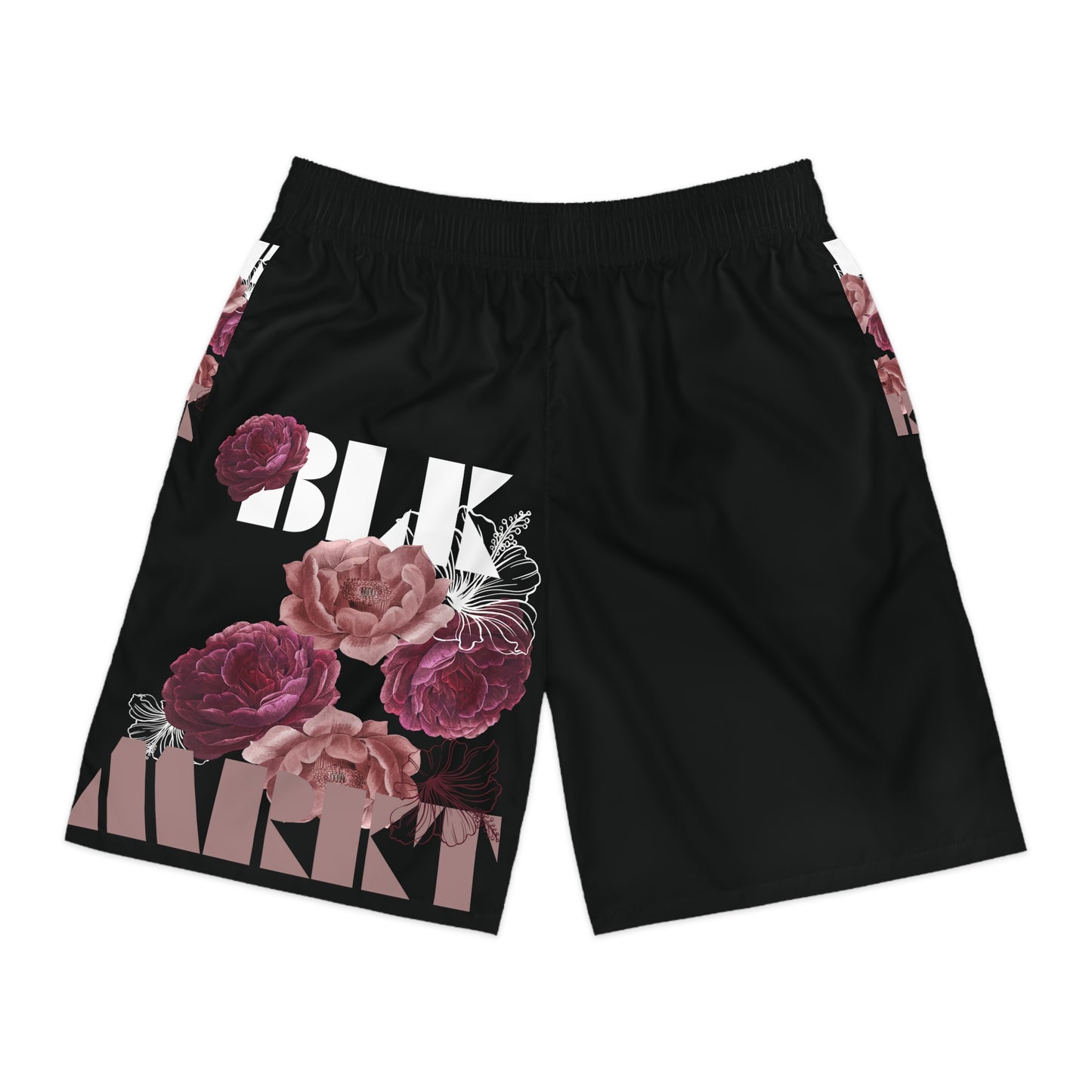 BLK MRKT Rose Big Logo Black Jogger Shorts