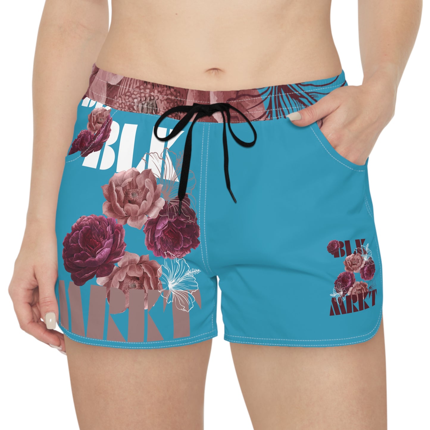 BLK MRKT Rose Turquoise Women's Casual Shorts