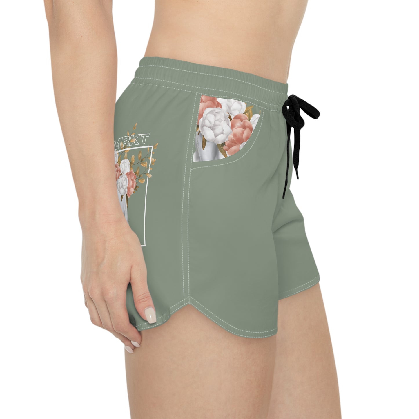 BLK MRKT Flower Face Sage Women's Casual Shorts