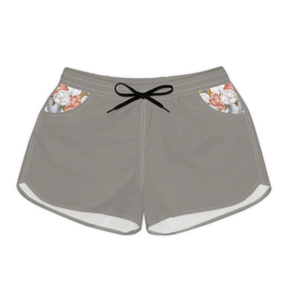 BLK MRKT Flower Face Gray Women's Casual Shorts