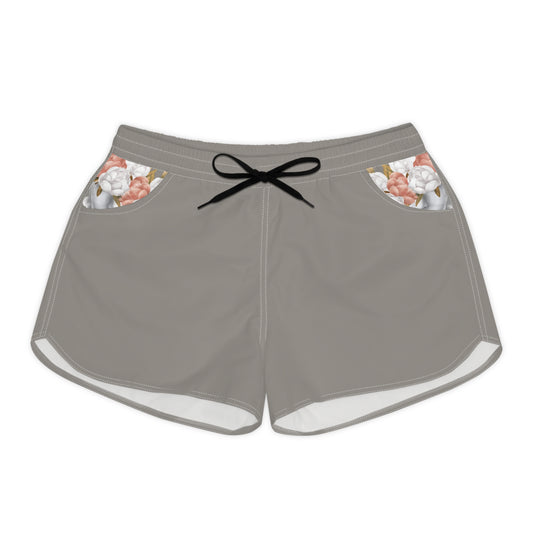 BLK MRKT Flower Face Gray Women's Casual Shorts