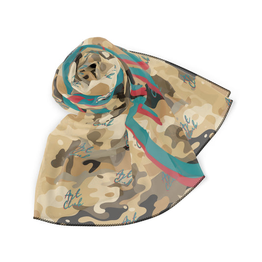 Art Club Desert Camo Teal Monogram Scarf