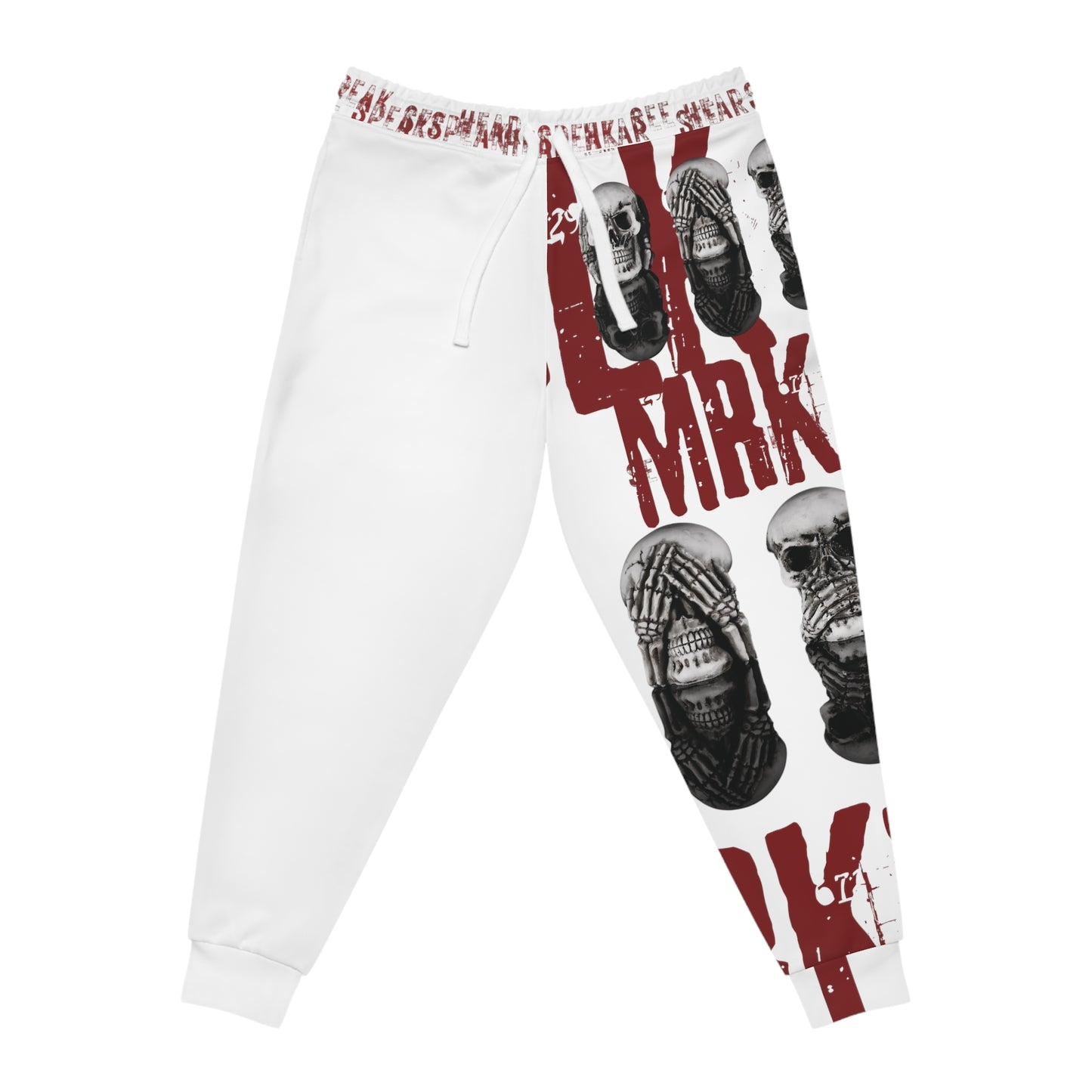 BLK MRKT See No Evil White Athletic Joggers