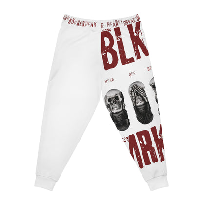 BLK MRKT See No Evil White Athletic Joggers