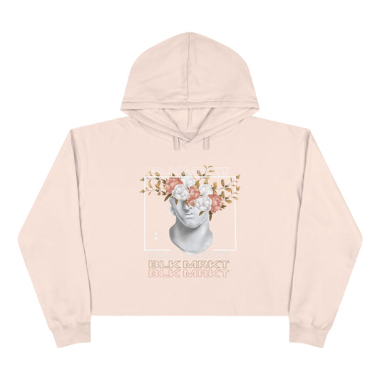 BLK MRKT Flower Face Crop Hoodie