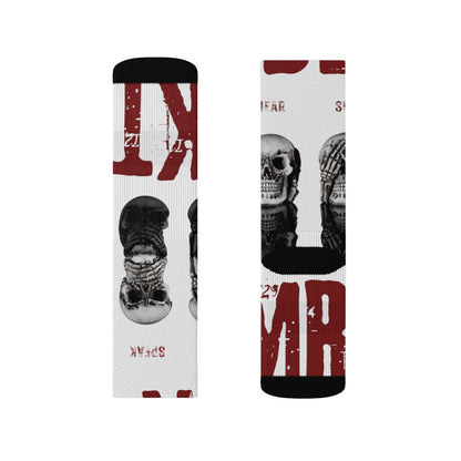 BLK MRKT  See No Evil Blanco Socks