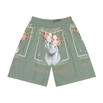 BLK MRKT Flower Face Sage Shorts