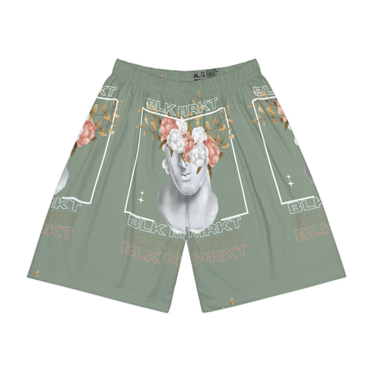 BLK MRKT Flower Face Sage Shorts