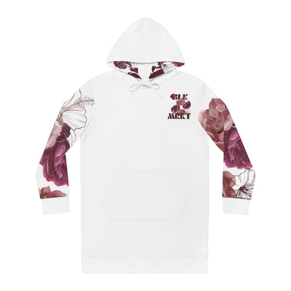 BLK MRKT Rose White Women's Hoodie Dress